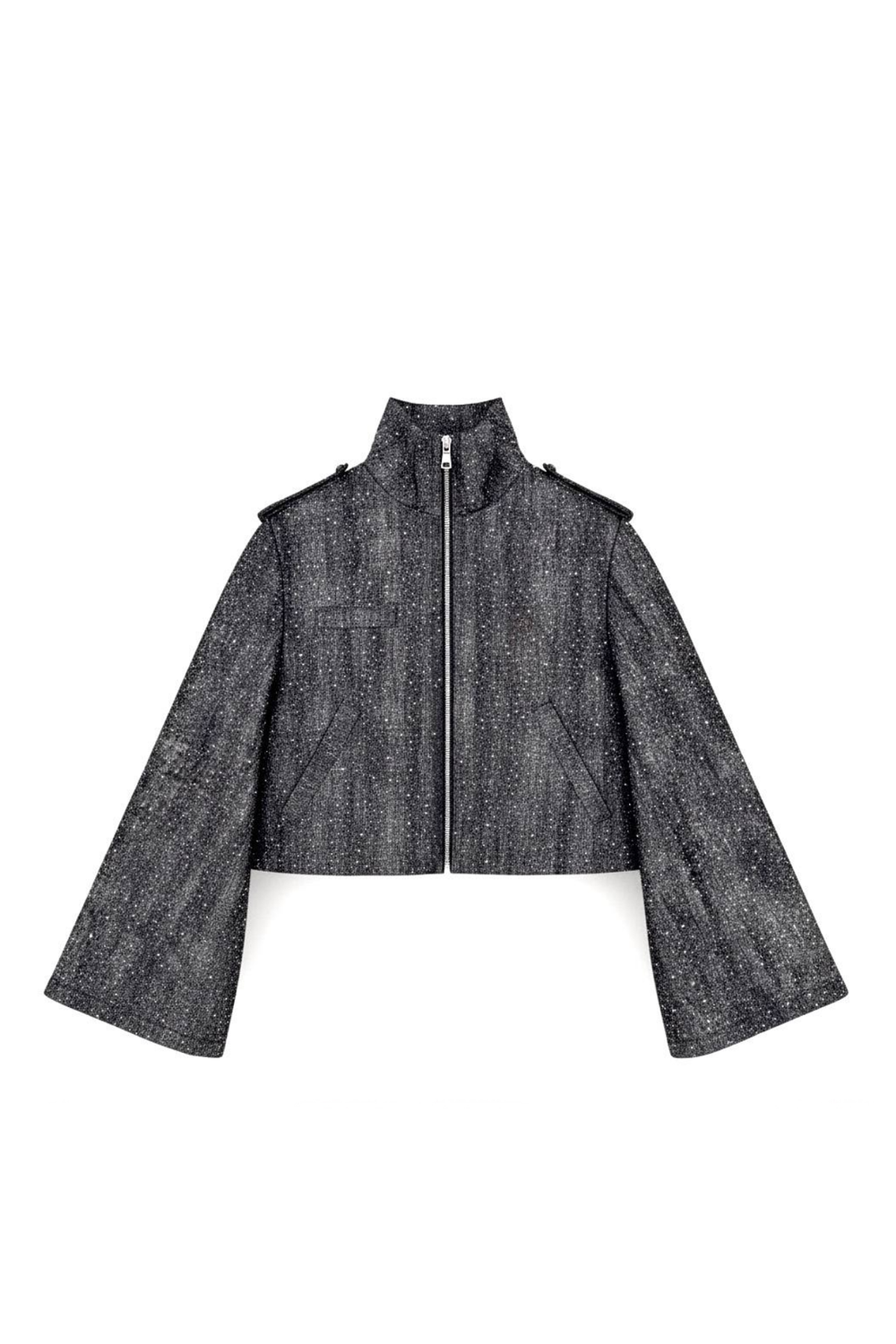 Ветровка из джинсы с инкрустацией