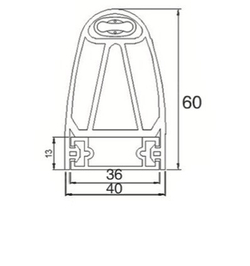 Вертикальный бампер безопасности (NO) для карусельных дверей