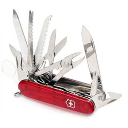 Нож Victorinox SwissChamp, 91 мм, 33 функции, полупрозрачный красный
