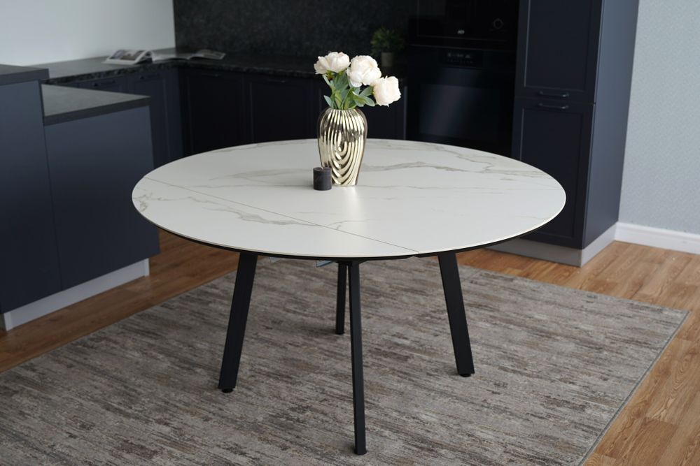 Стол керамический Раунд 1400х800 (1400) Белый