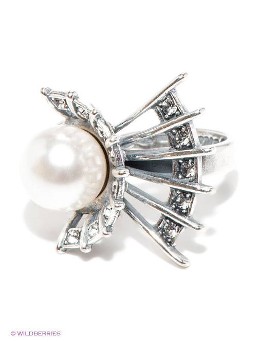 "Альвена" кольцо в серебряном покрытии из коллекции "Жемчужная рапсодия" от Jenavi