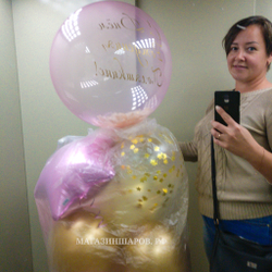 Набор шаров с розовым баблс