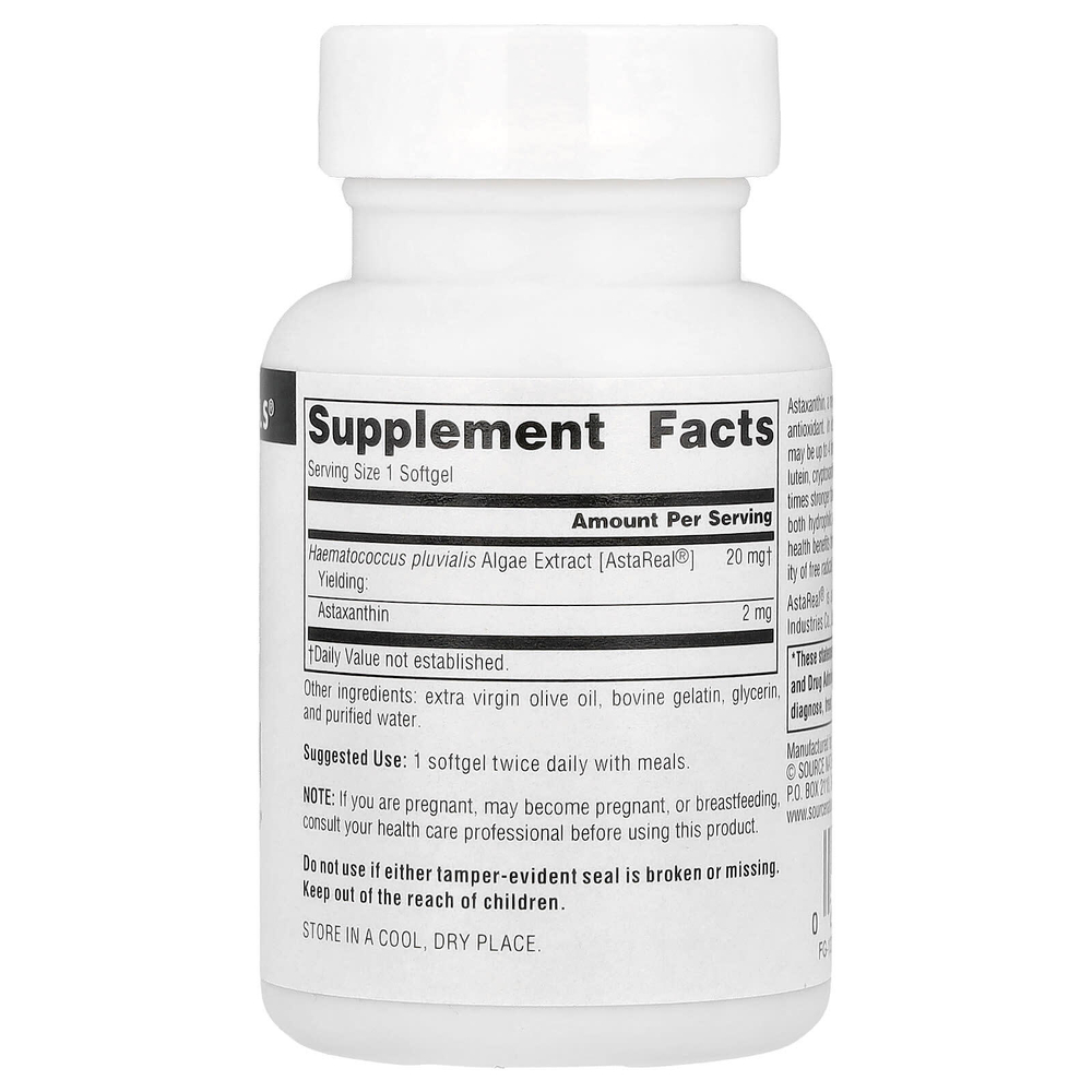 Source Naturals, астаксантин, 2 мг, 30 капсул