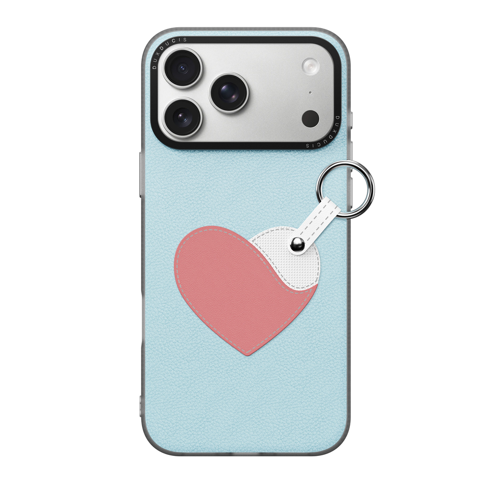 Чехол синего цвета (Love Edition) для смартфона iPhone 17 Pro, серия Luvy Series (со съемным ремешком) от Dux Ducis