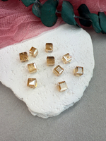 Бусины из стекла, квадрат, Медь, 8 мм, 10 штук