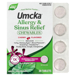 Nature's Way, Umcka®, жевательные таблетки для снятия аллергии и синусита, для детей от 6 лет, вишня, 20 таблеток