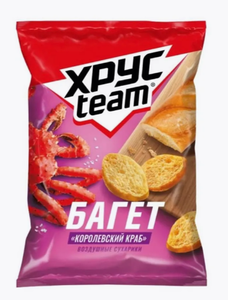 СУХАРИКИ ХРУСTEAM BAGET КОРОЛЕВСКИЙ КРАБ 100ГР
