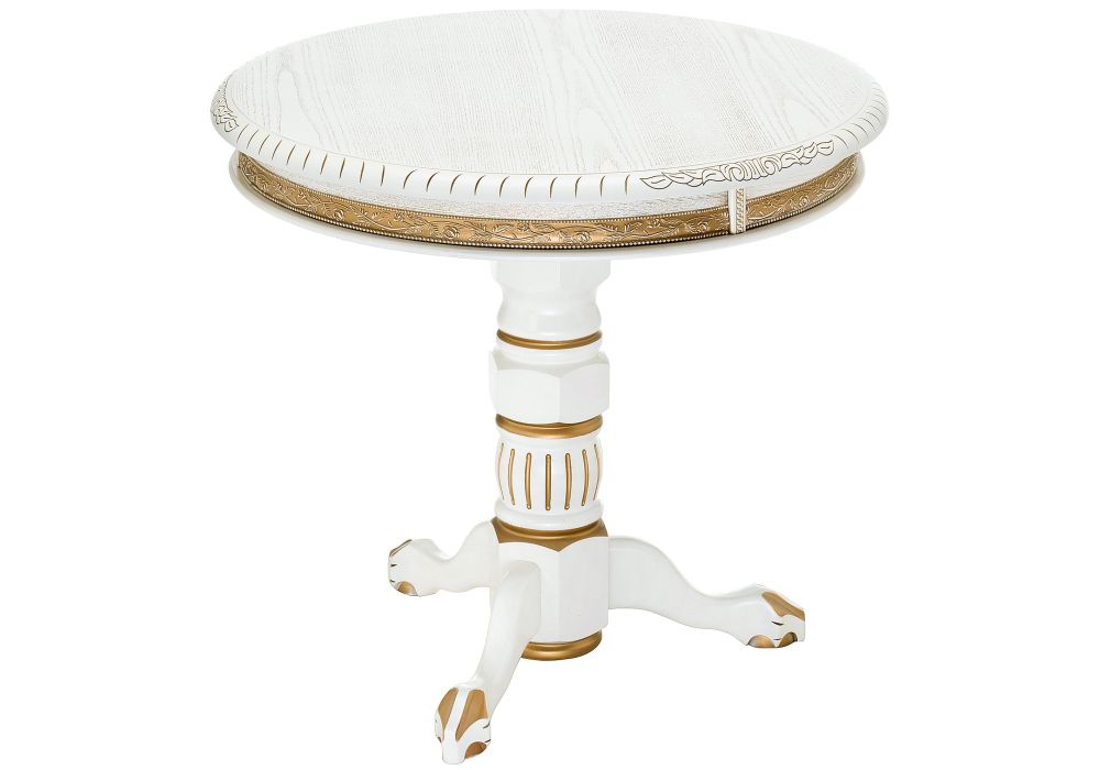 Журнальный столик Бернард 70х63 молочный с золотой патиной