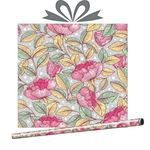 Упаковочная бумага (0,7*1 м) Роскошные цветы, Металлик, 1 шт.