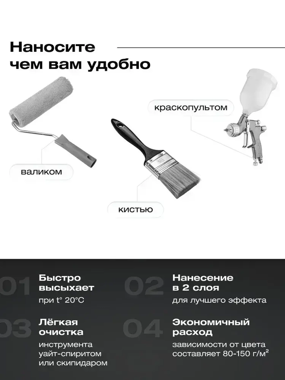 Грунт эмаль по ржавчине 3 в 1, Краска по металлу черная, по дереву, глянцевая, Черная RAL9011 / 0,9 кг