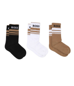 Носки 3 пары 3P QS Rib Stripe CC BOSS BLACK - коричневый(50515143)