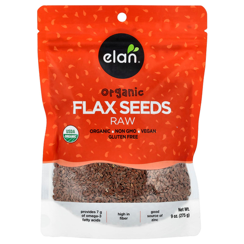 Elan, Органические семена льна, необработанные, 275 г (9 унций)