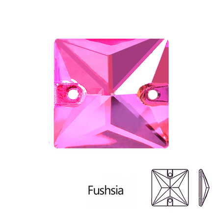 Стразы пришивные, Square, Fuchsia, 502, 16mm, (72 ea/pkg), 5A+, (F2)