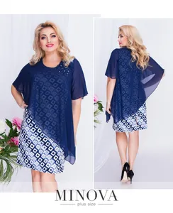 Платье 00266-голубой-ромб Minova