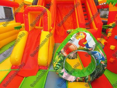 Коммерческий надувной батут "Страна Сафария БР" с крышей, 10*8*7 м