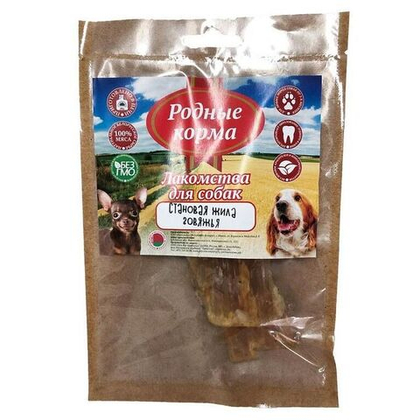 РОДНЫЕ КОРМА Лакомство для собак Становая жила говяжья в печи, 35 г