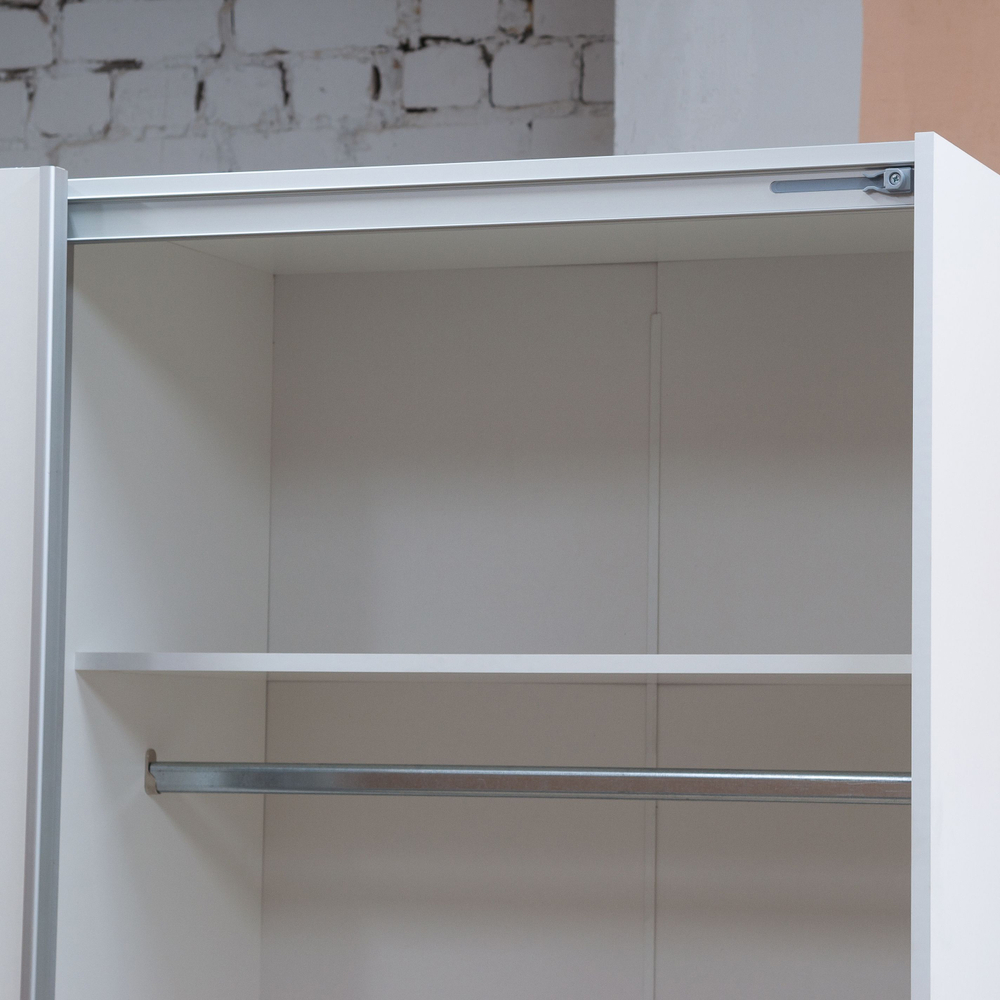 Шкаф купе для одежды белый Муро с раздвижной системой Hettich TopLine L