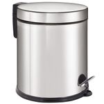 Ведро мусорное с педалью 5 литров "Classic Plus", ЗЕРКАЛЬНОЕ, нержавеющая сталь, со съемным внутренним ведром, LAIMA, ТУРЦИЯ, 608112