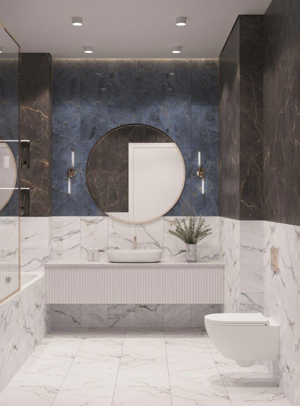 Плитка настенная Axima Байкал 30x60 см 1.62 м² матовая цвет синий мрамор