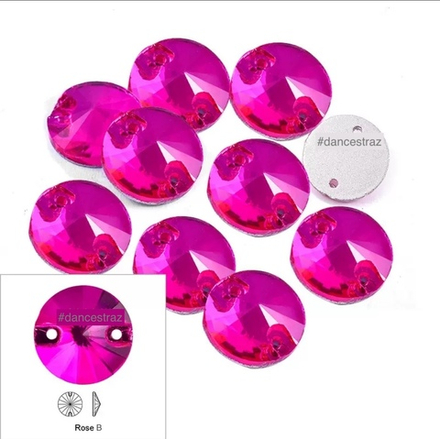 Стразы пришивные, Rivoli, Rose B (A3), 12mm, (48 ea/pkg), (F2)