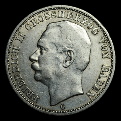 3 марки 1910 г. Германская империя (Баден) серебро