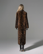 Дубленка леопард двусторонняя без пояса