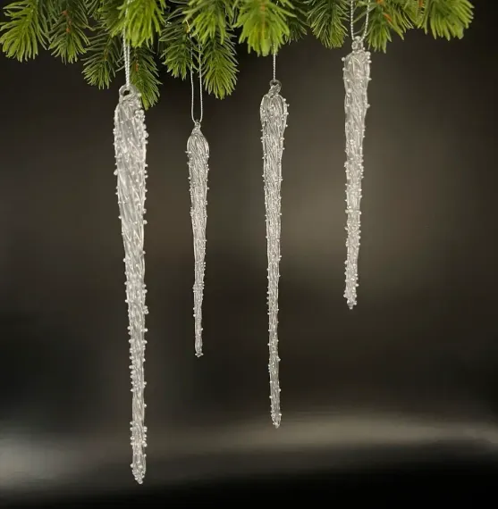 Набор сосулек Ледяная арфа 4 шт., стекло, Christmas DeLuxe (88721)