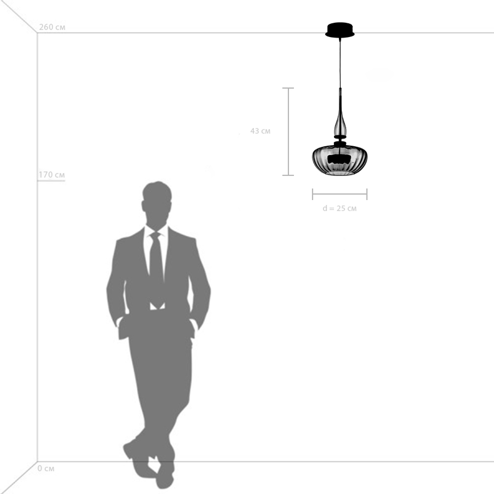 804400 Люстра ASTRA LED 12W 600LM ХРОМ/ПРОЗРАЧНЫЙ 3000K