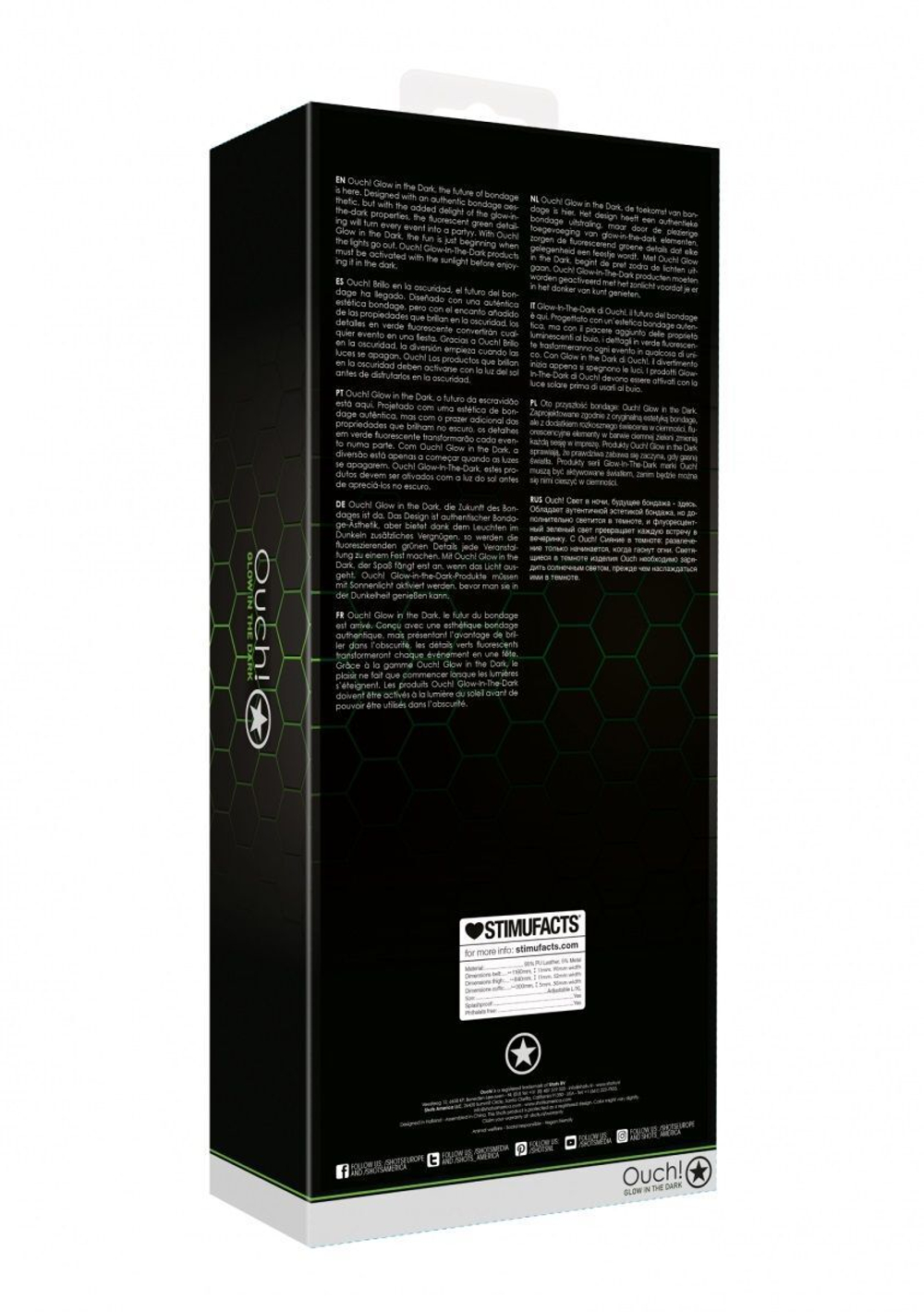 Набор для бондажа Thigh Cuffs with Belt and Handcuffs - размер L-XL (Размер: L-XL) (Цвет: черный с зеленым)