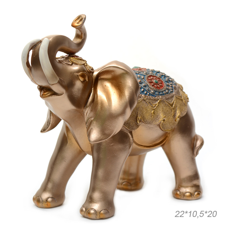 Статуэтка Слон с красно-синей попоной цвет золотистый 22х10,5х20 см