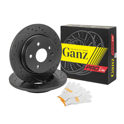 Диск тормозной GANZ задний перфорированный PRO-Line с покрытием (комплект - 2 шт) OPEL Astra J / CHEVROLET Cruze 09- Арт.: GIJ10123S