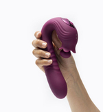 Фиолетовый вибратор Selove Campanula с вращающимся стимулятором клитора - 18,2 см. (Цвет: фиолетовый)