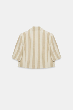ZARA УКОРОЧЕННЫЙ БЛЕЙЗЕР С КОРОТКИМИ РУКАВАМИ — ZW COLLECTION, ЭКРЮ/БЕЖЕВЫЙ