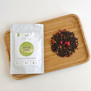 Чёрный чай листовой с ягодами "Царский бархат", 40 гр