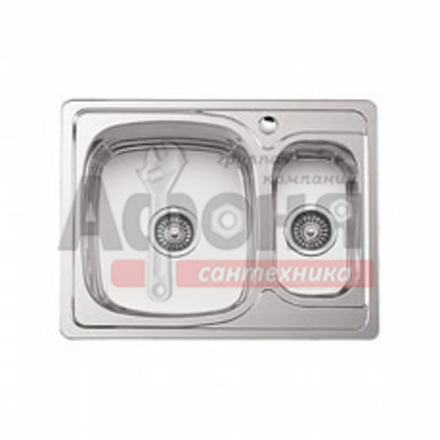 Мойка LEDEME врезная  63*50 т.0,8  две чаши ГЛЯНЕЦ бол.сиф. (L96350B) (+ сифон)