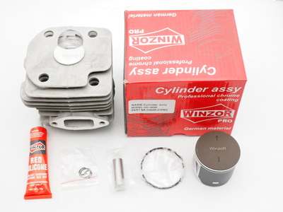 Поршневая группа б/п Husqvarna 365/372 (D:48-мм, патрубок: круг, 1-кольцо, керамика) [Winzor]