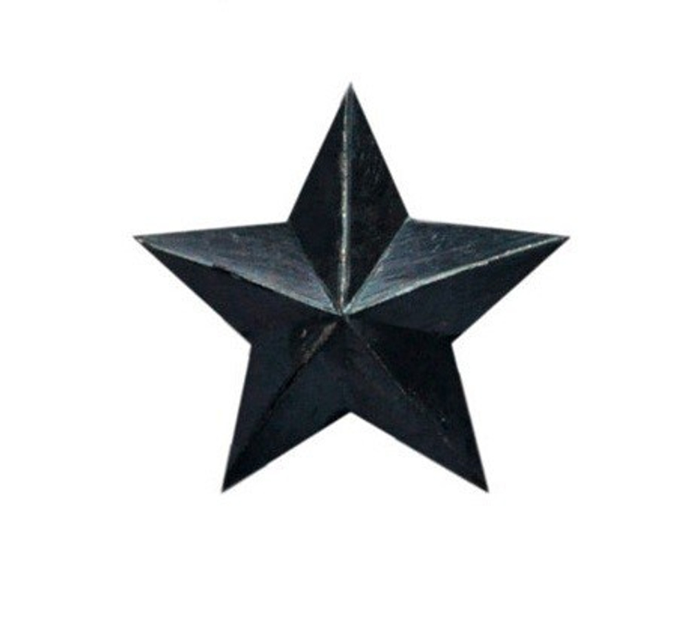 Звезда на погоны гладкая малая черная 13мм