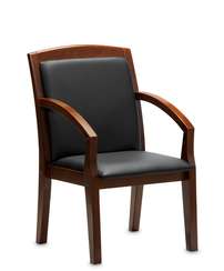 Кресло для посетителей Zurich DL черная экокожа