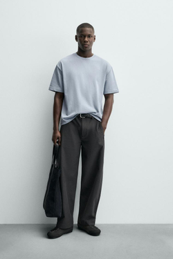 ZARA ФУТБОЛКА RELAXED FIT, НЕБЕСНО-ГОЛУБОЙ