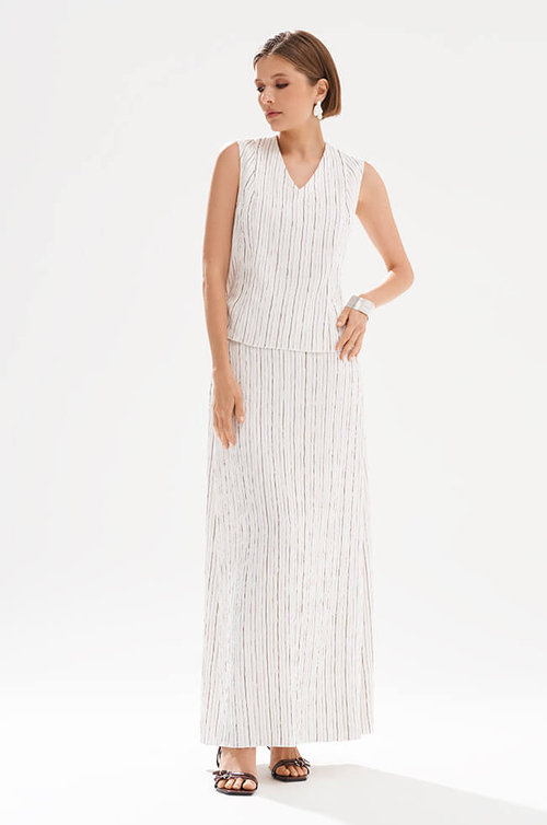 23595 Блузка женская (жемчужный полоска)