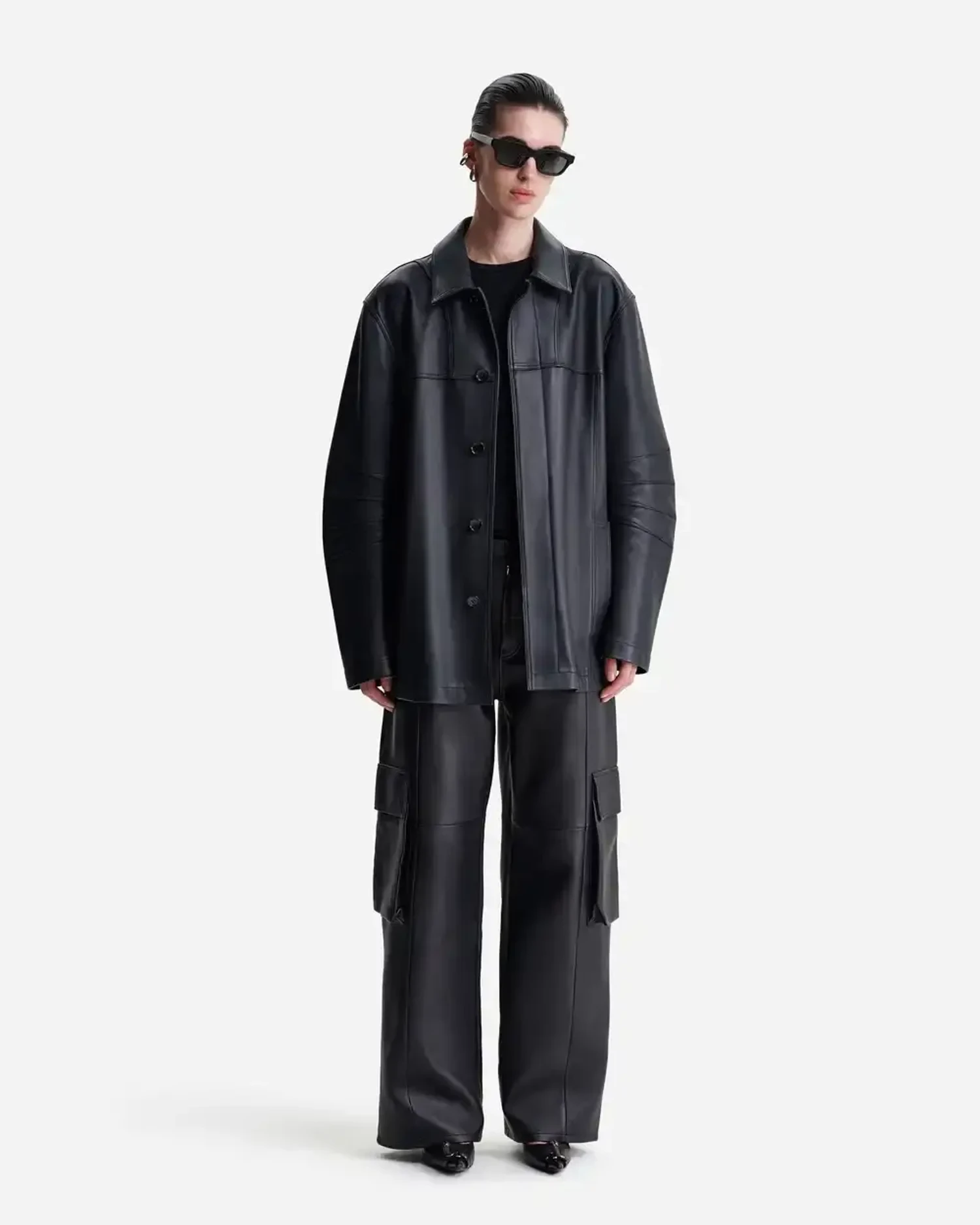 Куртка-рубашка из кожи Наппа