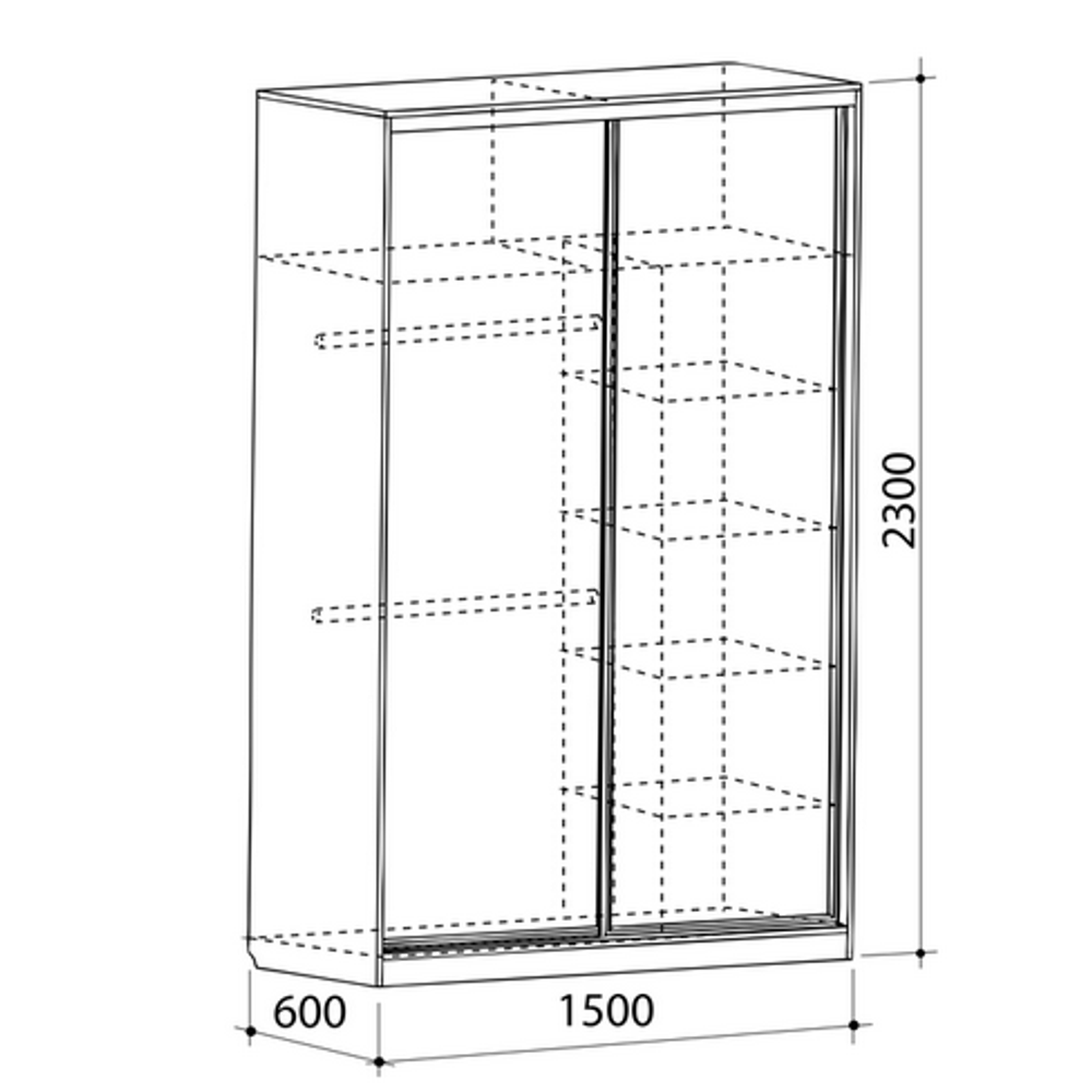 Шкаф-купе "Гранд-7 600 розы" (дуб сонома), ЛДСП 16 мм, Мебельсон, г. Ижевск