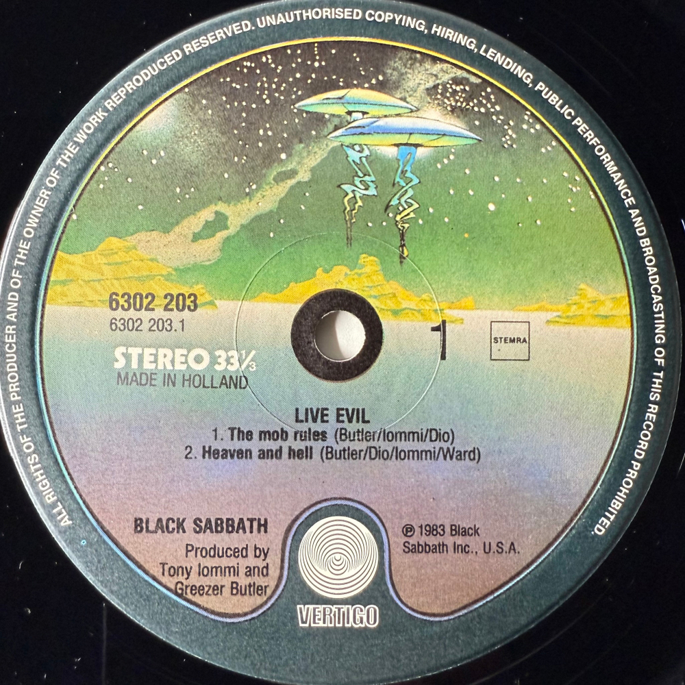 Black Sabbath - Live Evil 2LP (Голландия 1983г.)