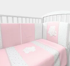 Комплект постельного белья Lollycottons Maks Bear 3 предмета, Розовый