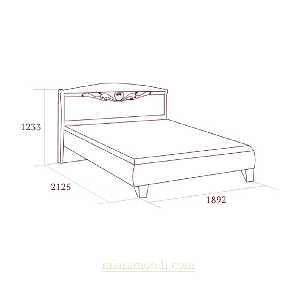 LUIGI Кровать с кованым элементом (2000*1800)