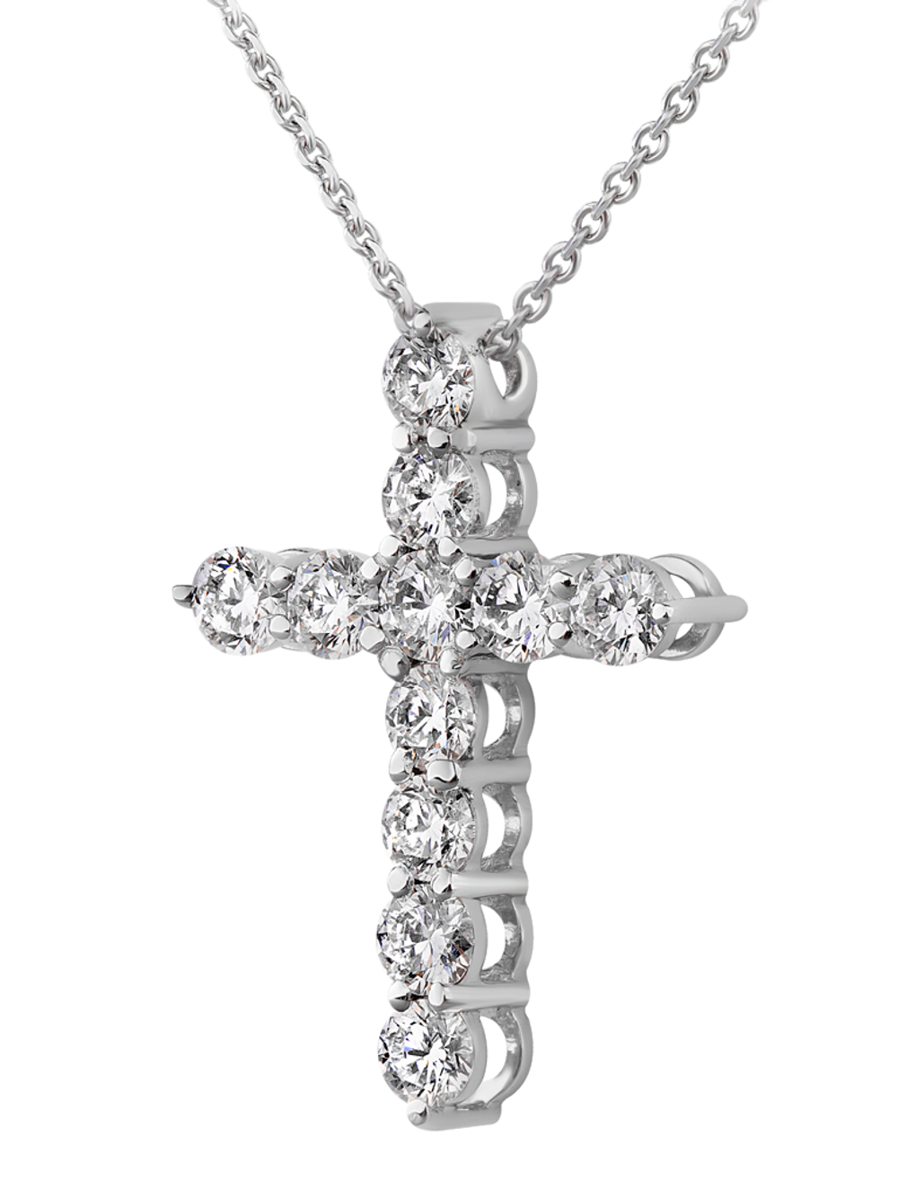 Колье-крест с бриллиантами массой 1.3ct