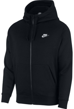 Мужская теннисная кофта Nike Swoosh M Club Hoodie FZ BB - black/black/white