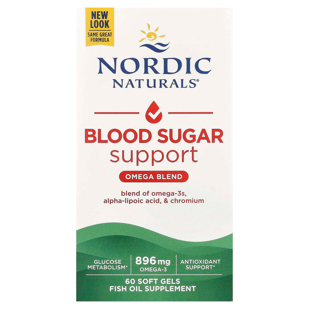 Nordic Naturals, добавка для поддержания уровня сахара в крови, омега-смесь, 60 капсул