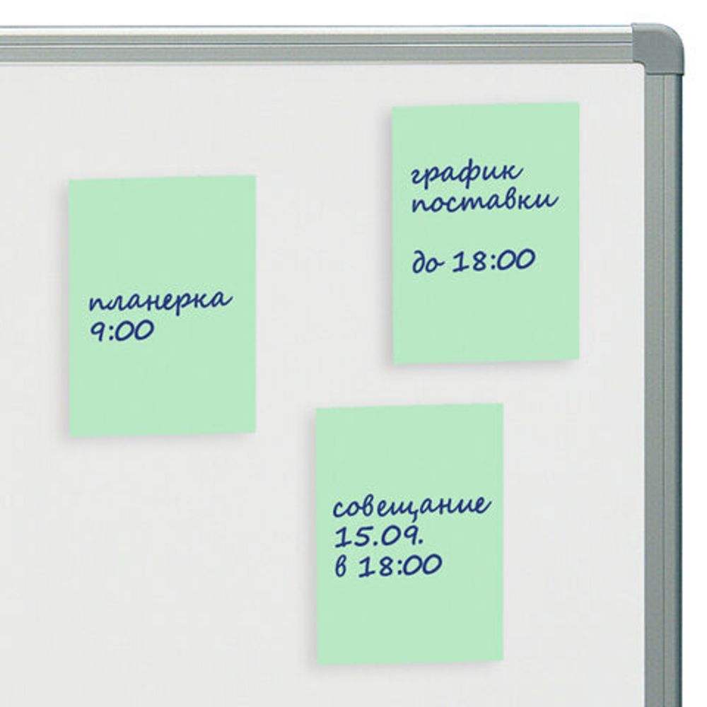 Блок самоклеящийся (стикеры) STAFF STANDARD, ПАСТЕЛЬНЫЙ 76х51 мм, зеленый, 100 листов, 116583