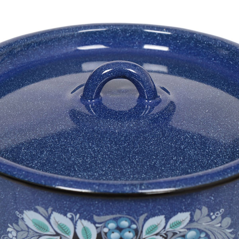 Набор эмалированной посуды 6 пр, кастрюли 1.5,2.9,4.5 л, СтальЭмаль, Голубика, 1с33